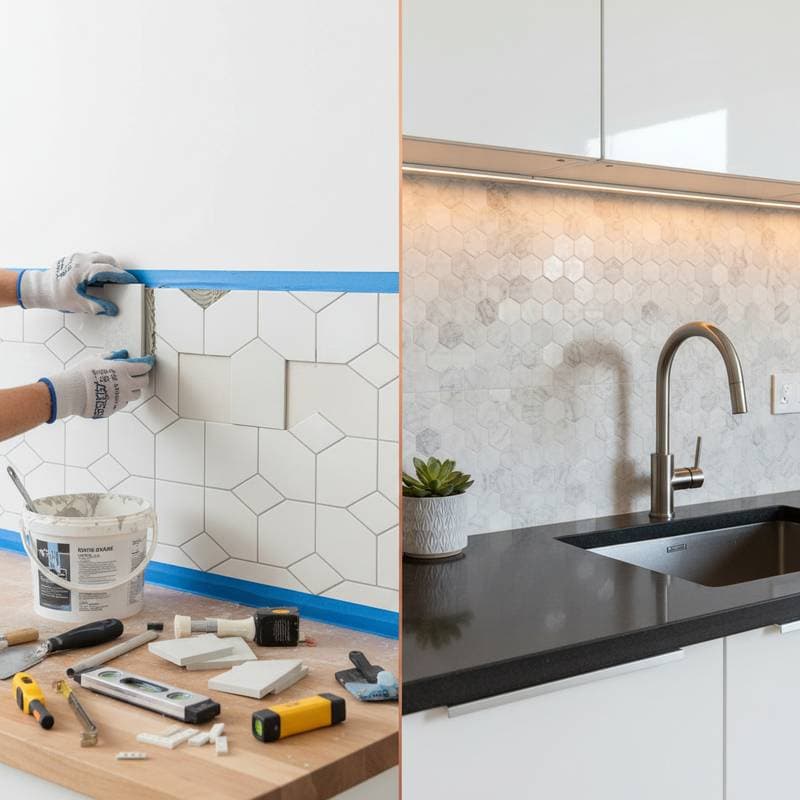 Featured image for DIY Backsplash Costs $100-750 vs $1,500 Pro Install