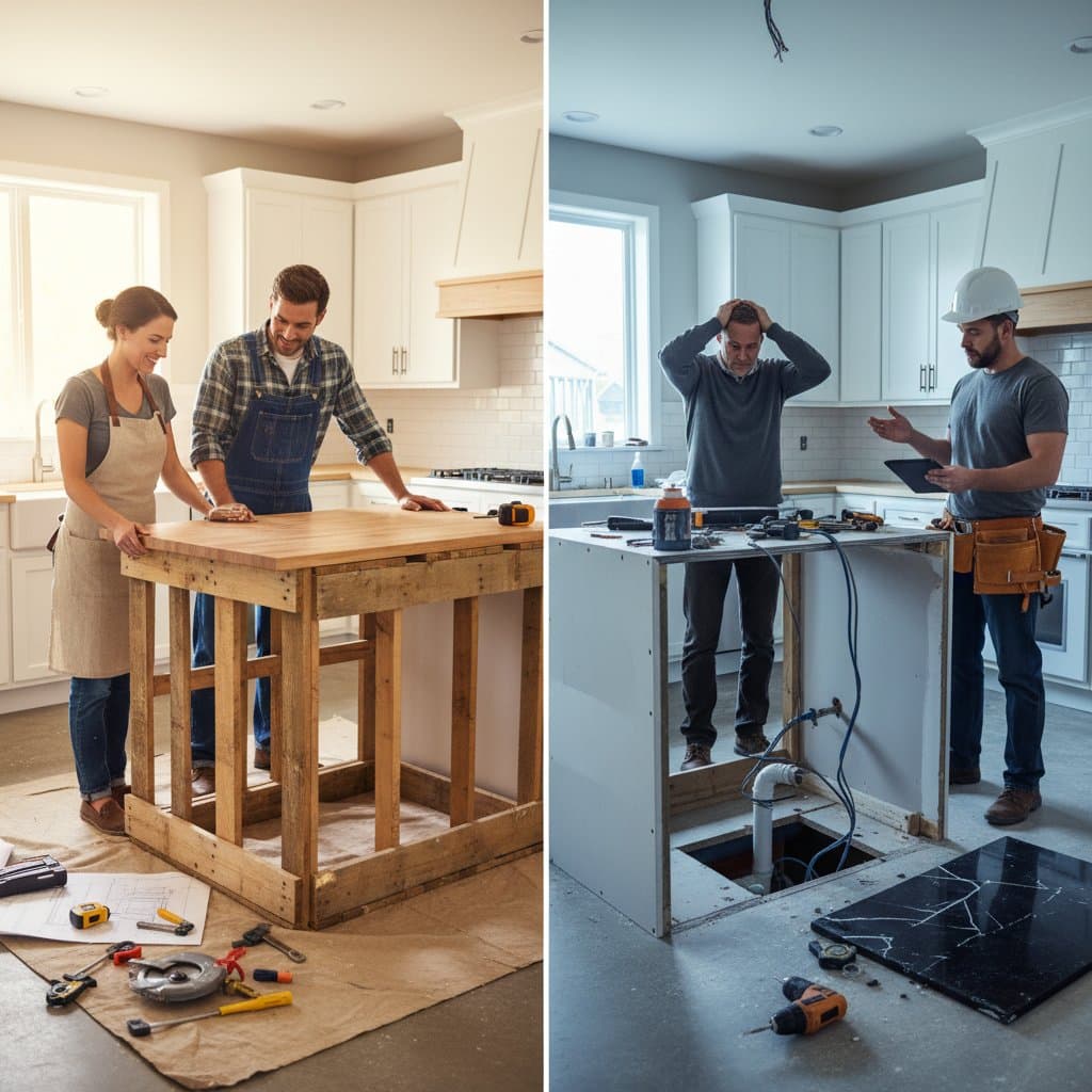 Featured image for Kitchen Island Costs: When DIY Saves vs When It Backfires