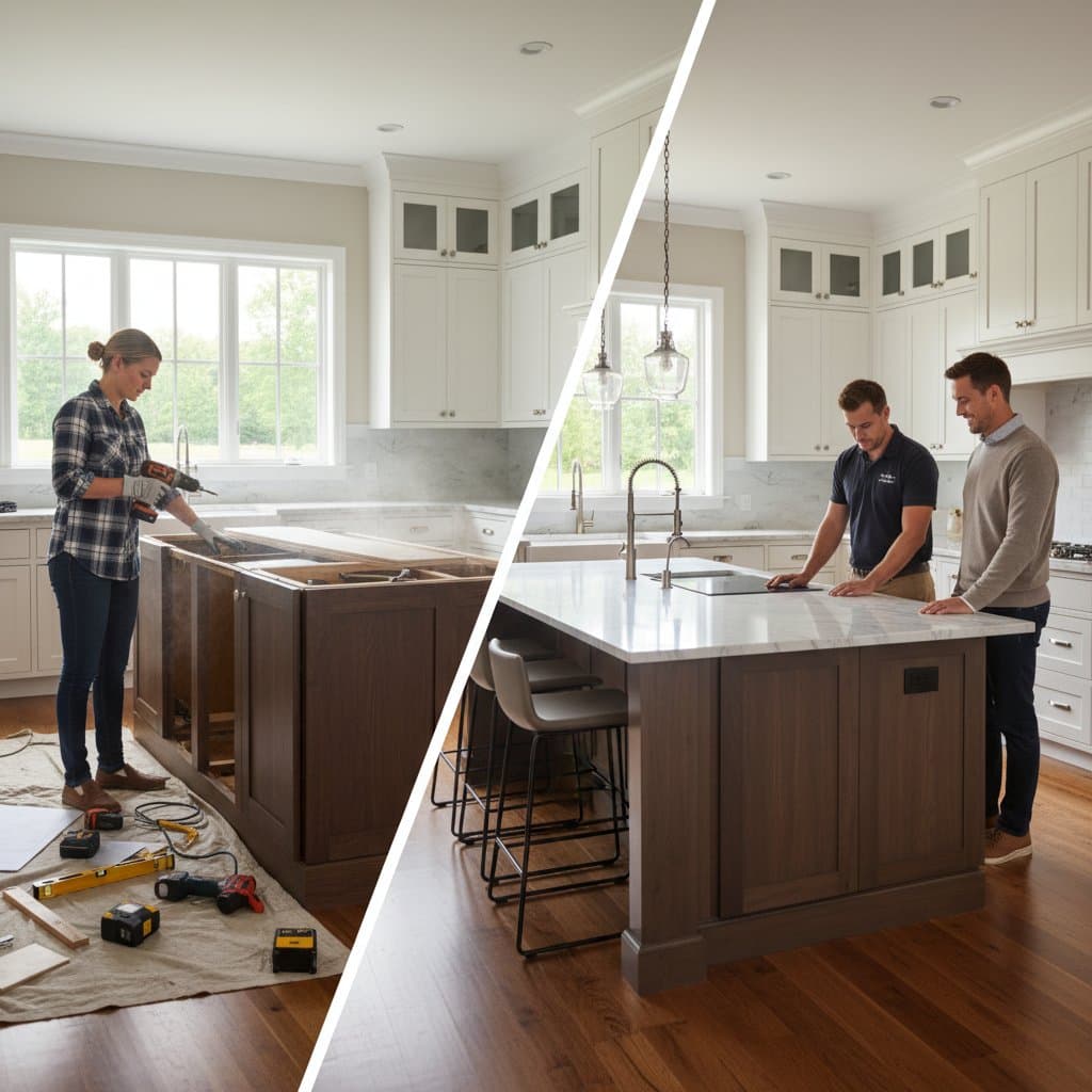 Featured image for Kitchen Island Installation: When to DIY or Hire a Pro