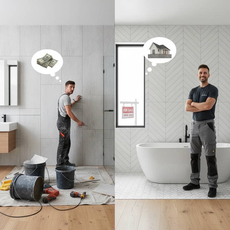 Featured image for DIY Bathroom Tiling Costs $3-6 Per Square Foot