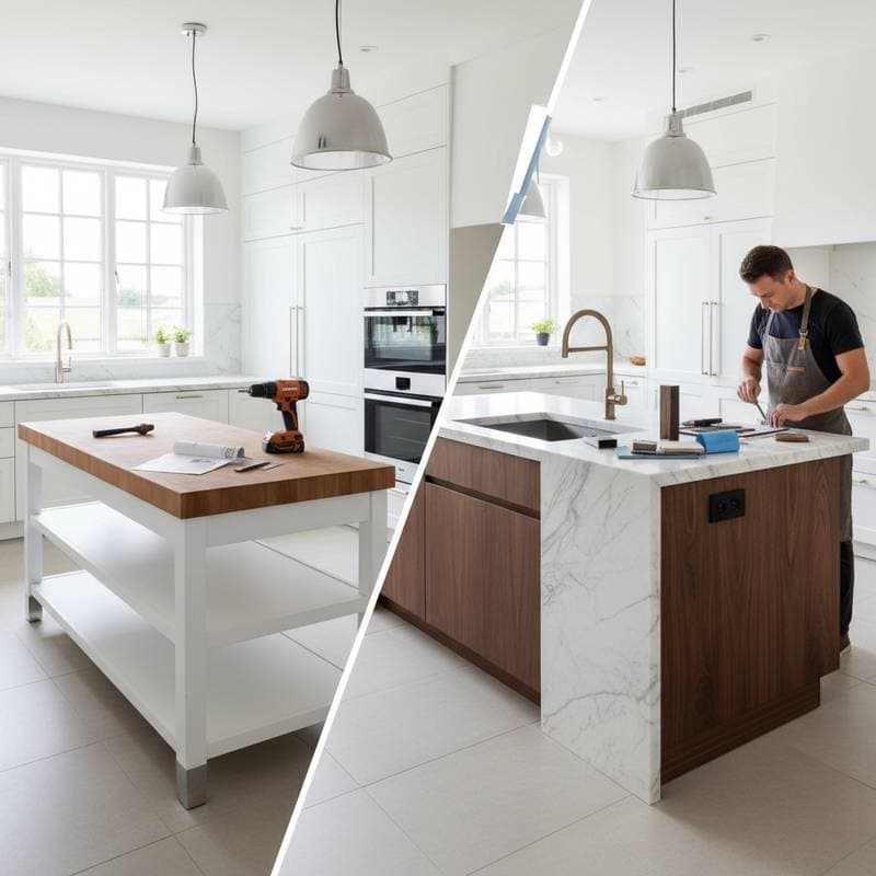 Featured image for Kitchen Island Costs: $800 Prefab vs $20K Custom