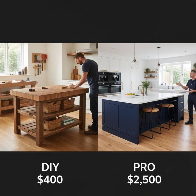 Featured image for DIY Kitchen Island Costs $400 vs $2,500 for Pros