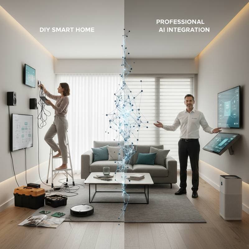 Featured image for DIY Smart Home vs Professional AI Integration