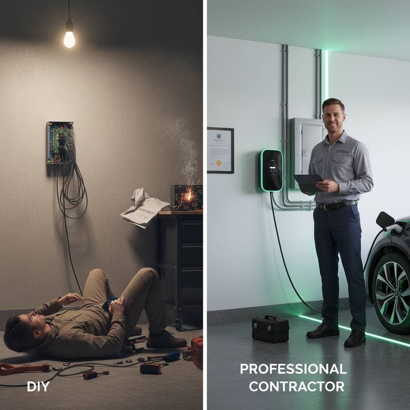 Featured image for Why Professional EV Charger Install Costs Less Long-Term